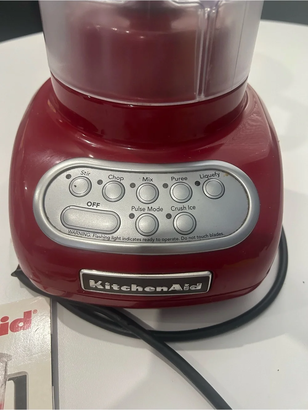 KitchenAid Red and Silver Countertop Blender with Clear Pitcher